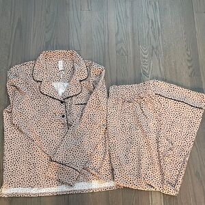 Bare Necessities Polka Dot Pajama Set - Tan and Black